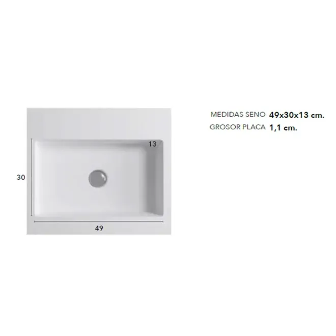 MEDIDAS SENO ENCIMERA SOLID SURFACE A MEDIDA CLASS SIN FALDON BAALNEO