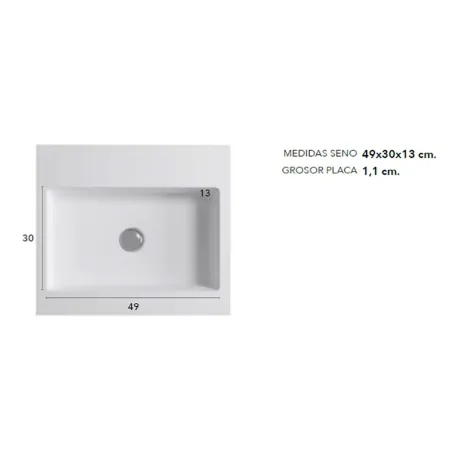 MEDIDAS SENO ENCIMERA SOLID SURFACE A MEDIDA CLASS SIN FALDON BAALNEO