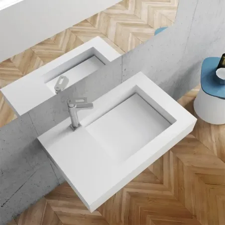 ENCIMERA SOLID SURFACE A MEDIDA CHICAGO CON FALDON BAALNEO