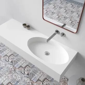 ENCIMERA SOLID SURFACE A MEDIDA MIAMI CON FALDON BAALNEO