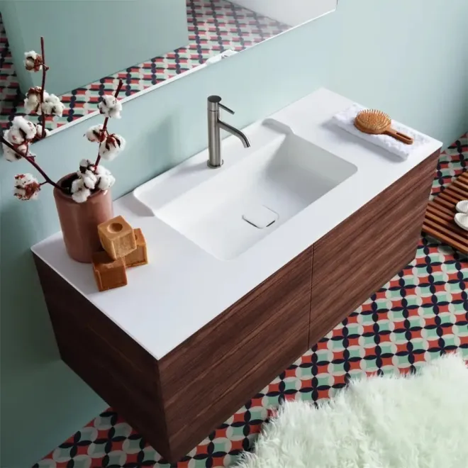 ENCIMERA SOLID SURFACE A MEDIDA SORRENTO SIN FALDON BAALNEO