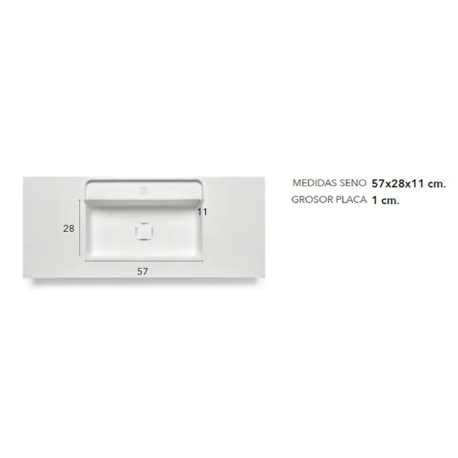 MEDIDAS SENO ENCIMERA SOLID SURFACE A MEDIDA SORRENTO SIN FALDON BAALNEO