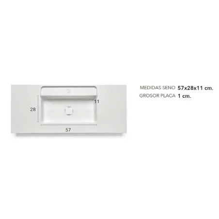 MEDIDAS SENO ENCIMERA SOLID SURFACE A MEDIDA SORRENTO SIN FALDON BAALNEO