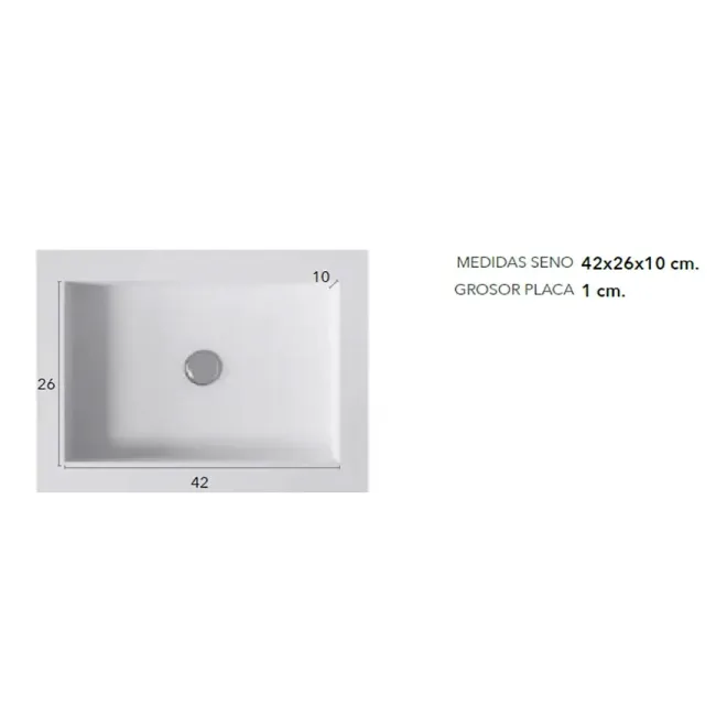MEDIDA SENO ENCIMERA SOLID SURFACE A MEDIDA MATERA CON FALDON BAALNEO