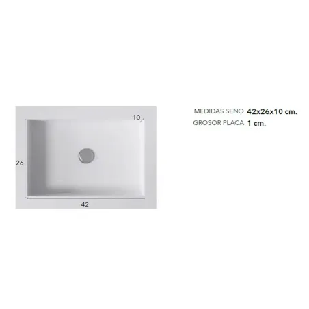 MEDIDA SENO ENCIMERA SOLID SURFACE A MEDIDA MATERA CON FALDON BAALNEO
