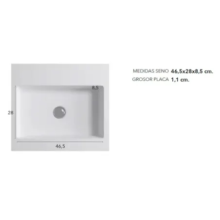 MEDIDAS SENO ENCIMERA SOLID SURFACE A MEDIDA CUZCO SIN FALDON BAALNEO