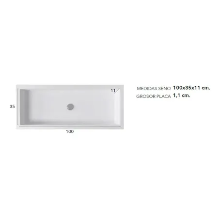 ▷ENCIMERA SOLID SURFACE A MEDIDA NEBRASKA 100 | Envío GRATIS
