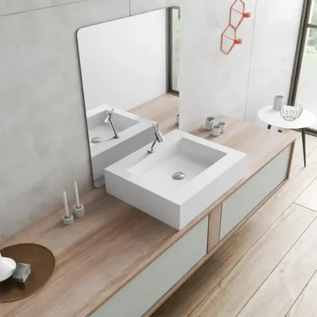 ENCIMERA SOLID SURFACE A MEDIDA TARENTO CON FALDON BAALNEO
