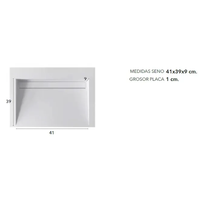 MEDIDAS SENO ENCIMERA SOLID SURFACE A MEDIDA MONOPOLI SIN FALDON BAALNEO