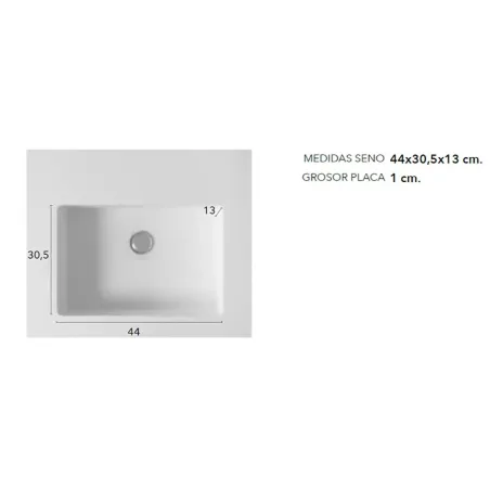 MEDIDAS SENO ENCIMERA SOLID SURFACE A MEDIDA LIDO SIN FALDON BAALNEO