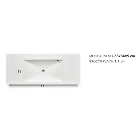 MEDIDAS SENO ENCIMERA SOLID SURFACE A MEDIDA BRINDISI CON FALDON BAALNEO