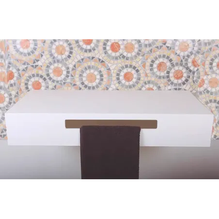 ENCIMERA SOLID SURFACE A MEDIDA ESTANTE CON FALDON BAALNEO