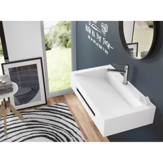 ENCIMERA DOBLE SENO SOLID SURFACE A MEDIDA ARLES CON FALDON BAALNEO
