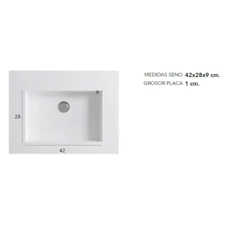 COTAS SENO ENCIMERA SOLID SURFACE A MEDIDA SURF SIN FALDON BAALNEO