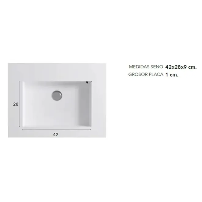 COTAS SENO ENCIMERA DOBLE SENO SOLID SURFACE A MEDIDA SURF SIN FALDON BAALNEO