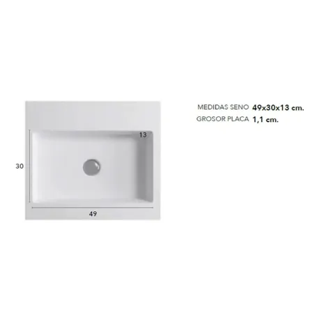 COTAS SENO ENCIMERA SOLID SURFACE A MEDIDA CLASS CON FALDON BAALNEO