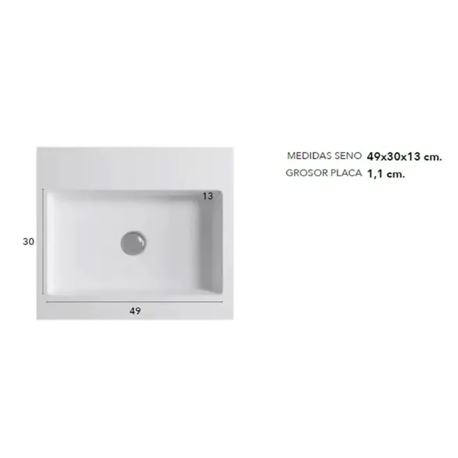 COTAS SENO ENCIMERA DOBLE SENO SOLID SURFACE A MEDIDA CLASS SIN FALDON BAALNEO