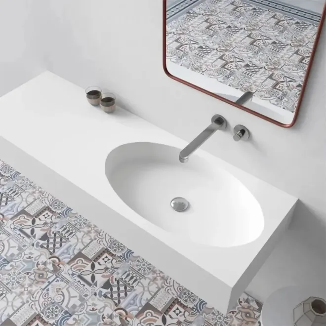 ENCIMERA SOLID SURFACE A MEDIDA MIAMI SIN FALDON BAALNEO