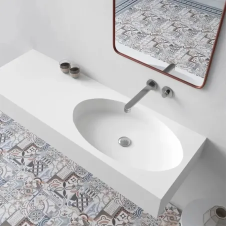 ENCIMERA DOBLE SENO SOLID SURFACE A MEDIDA MIAMI SIN FALDON BAALNEO
