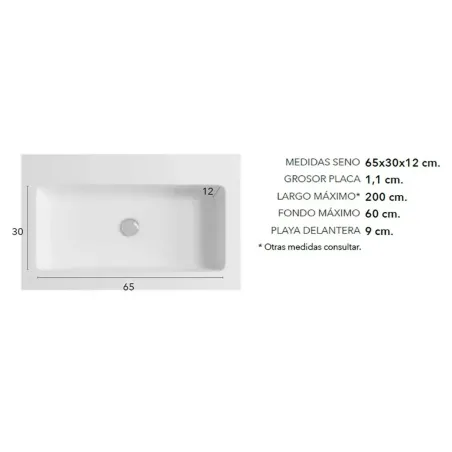 COTAS SENO ENCIMERA SOLID SURFACE A MEDIDA BELITRE SIN FALDON BAALNEO