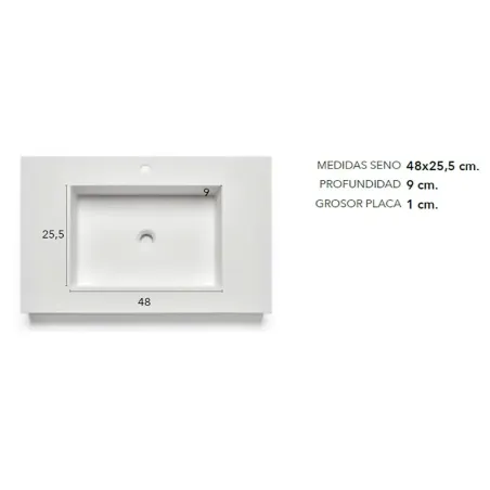 COTAS SENO ENCIMERA DOBLE SENO SOLID SURFACE A MEDIDA RIMINI SIN FALDON BAALNEO