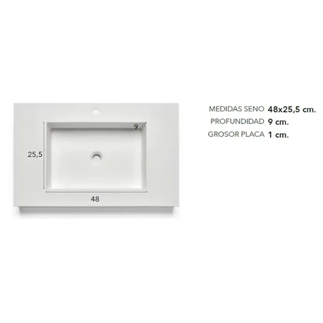 COTAS SENO ENCIMERA DOBLE SENO SOLID SURFACE A MEDIDA RIMINI CON FALDON BAALNEO