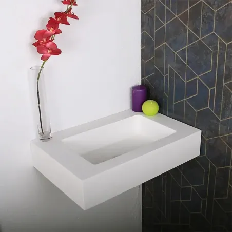 ENCIMERA SOLID SURFACE A MEDIDA MATERA SIN FALDON BAALNEO