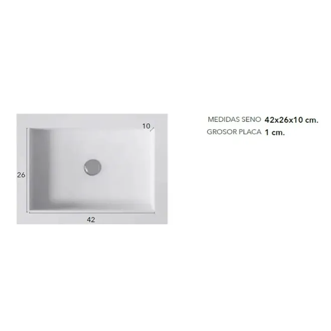 COTAS SENO ENCIMERA SOLID SURFACE A MEDIDA MATERA SIN FALDON BAALNEO