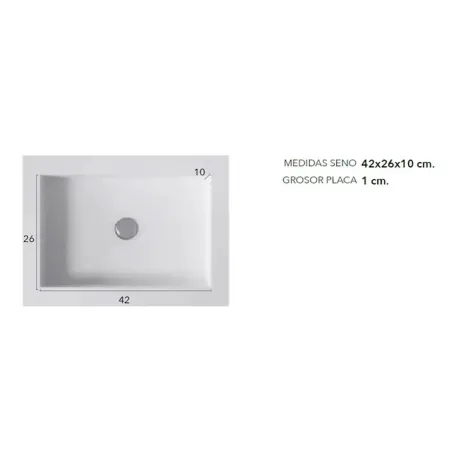 COTAS SENO ENCIMERA SOLID SURFACE A MEDIDA MATERA SIN FALDON BAALNEO