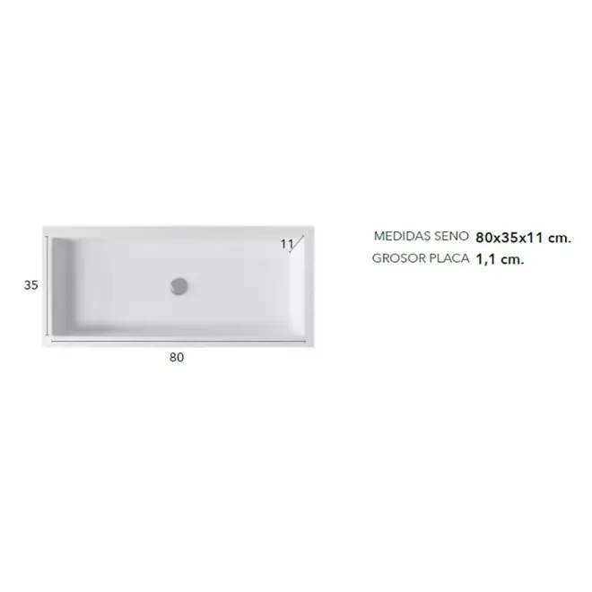 COTAS SENO ENCIMERA DOBLE SENO SOLID SURFACE A MEDIDA NEBRASKA 80 SIN FALDON BAALNEO