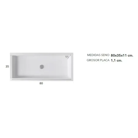 COTAS SENO ENCIMERA DOBLE SENO SOLID SURFACE A MEDIDA NEBRASKA 80 SIN FALDON BAALNEO