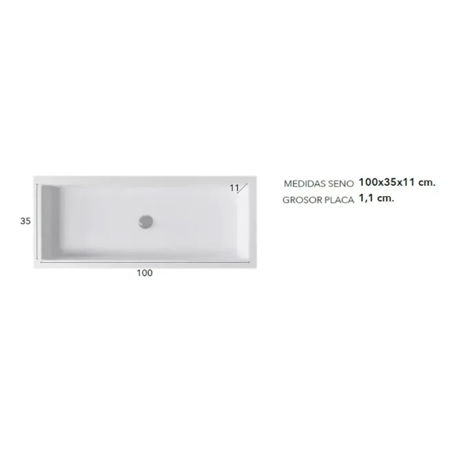 COTAS SENO ENCIMERA SOLID SURFACE A MEDIDA NEBRASKA 100 CON FALDON BAALNEO