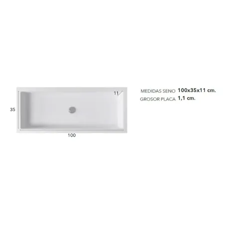 COTAS SENO ENCIMERA SOLID SURFACE A MEDIDA NEBRASKA 100 CON FALDON BAALNEO