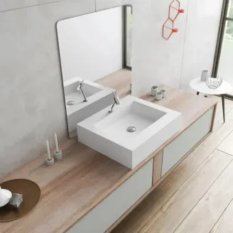 ENCIMERA DOBLE SENO SOLID SURFACE A MEDIDA TARENTO SIN FALDON BAALNEO