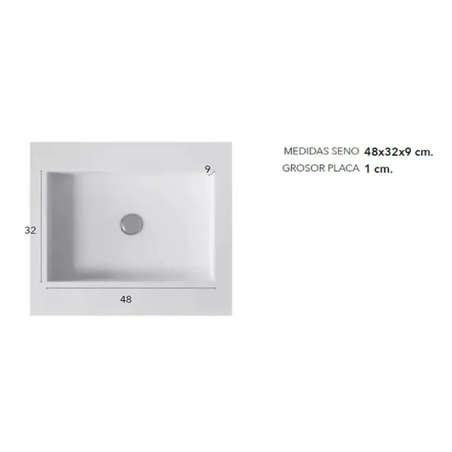 COTAS SENOS ENCIMERA DOBLE SENO SOLID SURFACE A MEDIDA TARENTO SIN FALDON BAALNEO