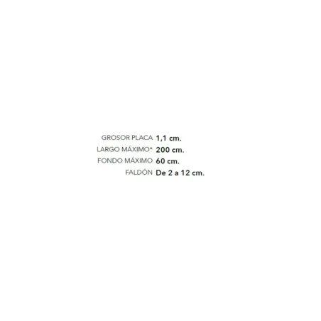 ENCIMERA SOLID SURFACE A MEDIDA ESTANTE SIN FALDON BAALNEO