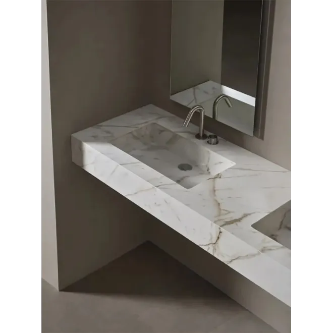 ENCIMERA DOBLE SENO GRES PORCELANICO A MEDIDA ATENEA CON FALDON RESIGRES