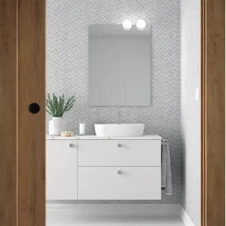 MUEBLE BAÑO SUSPENDIDO 120 CARMEN 2 CAJONES 1 PUERTA AVILA DOS