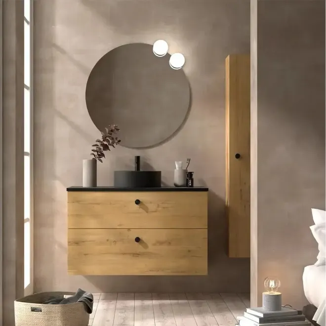 MUEBLE BAÑO FONDO REDUCIDO SUSPENDIDO 60 CARMEN 2 CAJONES AVILA DOS