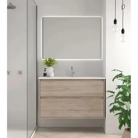 MUEBLE BAÑO FONDO REDUCIDO SUSPENDIDO 100 CARMEN 2 CAJONES AVILA DOS