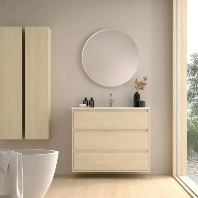 MUEBLE BAÑO FONDO REDUCIDO SUSPENDIDO 60 CARMEN 3 CAJONES AVILA DOS