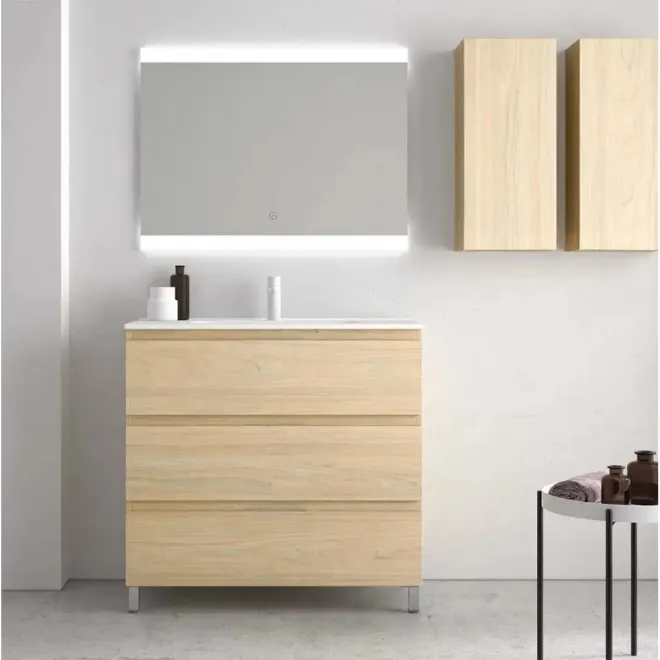 MUEBLE BAÑO FONDO REDUCIDO SUSPENDIDO 100 CARMEN 3 CAJONES AVILA DOS