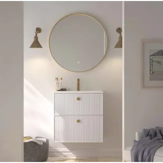 MUEBLE BAÑO FONDO REDUCIDO SUSPENDIDO 60 BLANCA 2 CAJONES AVILA DOS