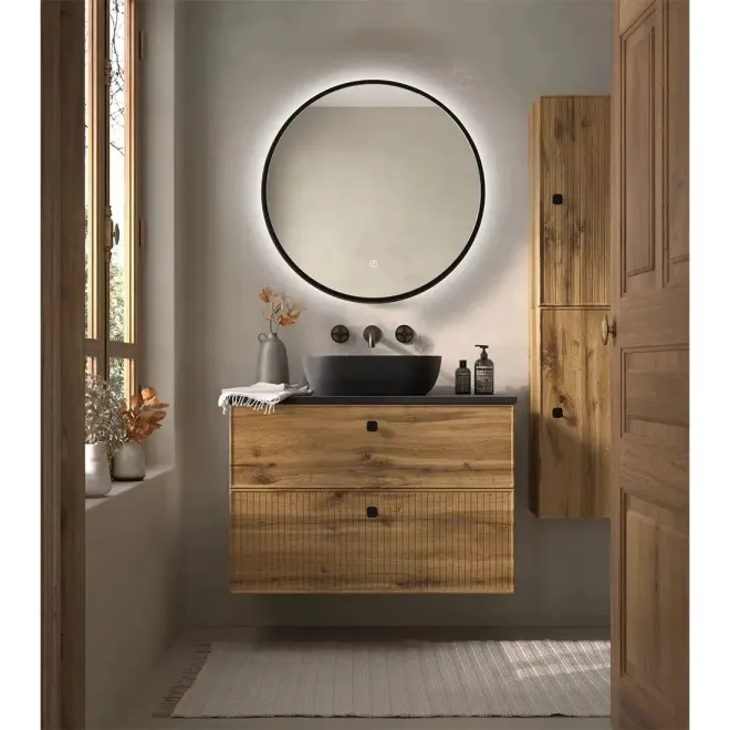 MUEBLE BAÑO FONDO REDUCIDO SUSPENDIDO 100 BLANCA 2 CAJONES AVILA DOS