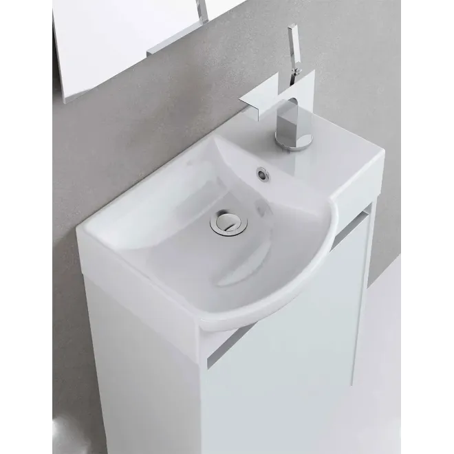 DETALLE MUEBLE BAÑO SUSPENDIDO SLIM CURVO SLIM 1 PUERTA AVILA DOS