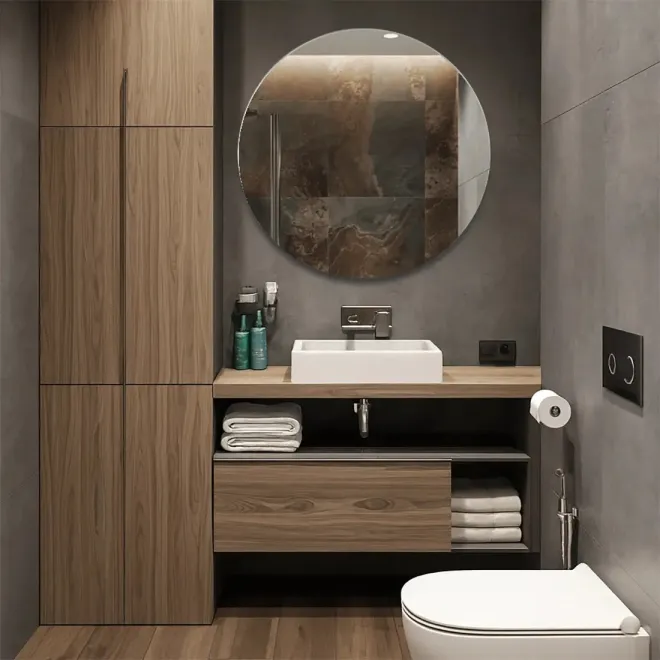 Espejo de baño redondo Orbita Baalneo | TiendaInicia