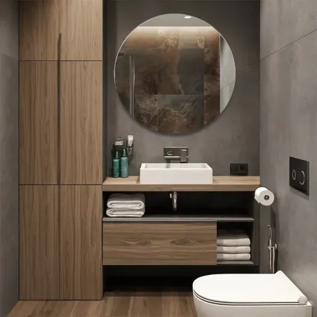 Espejo de baño redondo Orbita Baalneo | TiendaInicia