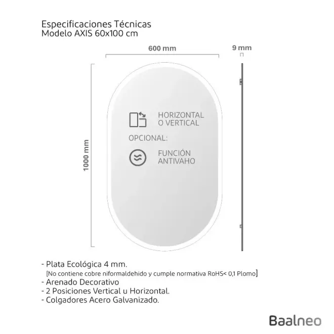 Espejo Baño Axis Plano