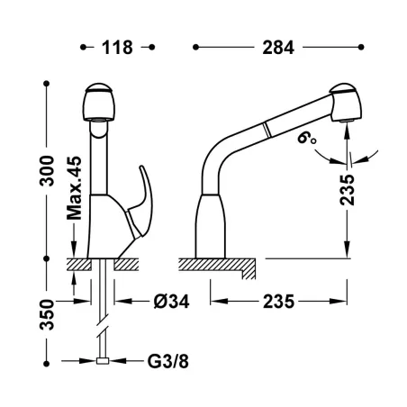 Comprar GRIFO FREGADERO EXTRAIBLE VERTICAL BM TRES | Precios y ofertas