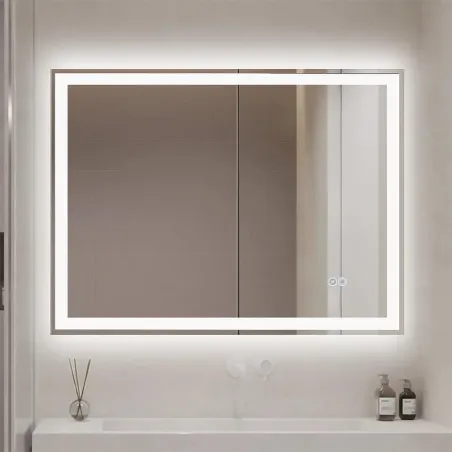 Espejo Luz Led y Altavoces 80x100 Onix Plus Detalle